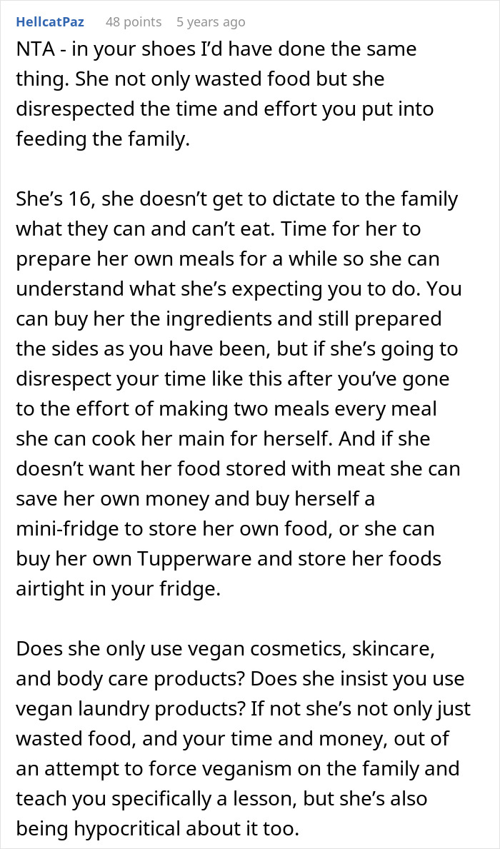 Mom Called Disgusting For Making Vegan Teen Cook Meat To Teach Her A Lesson About Wasting Food