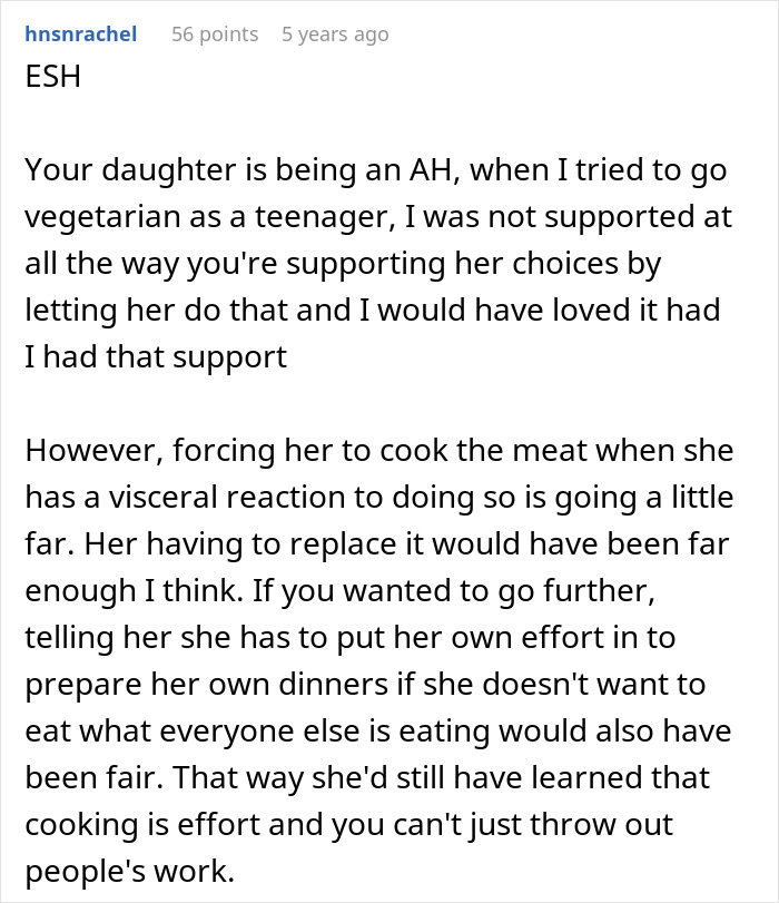 Mom Called Disgusting For Making Vegan Teen Cook Meat To Teach Her A Lesson About Wasting Food