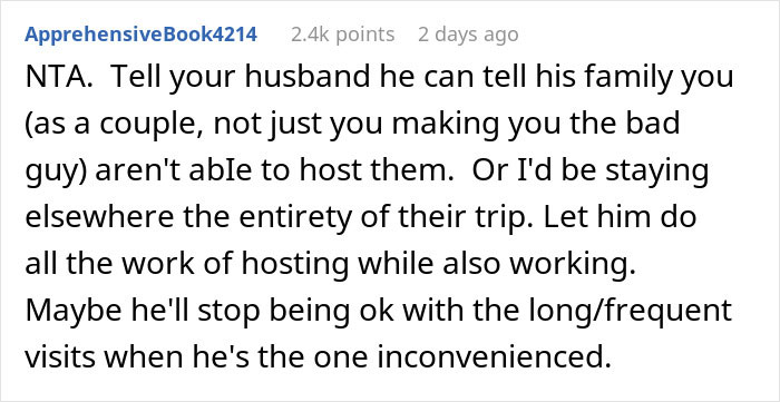 Wife Feels Hurt And Disrespected After Husband Approves His Family’s 6-Week Stay Without Even Asking Her Wife Feels Hurt And Disrespected After Husband Approves His Family’s 6-Week Stay Without Even Asking Her