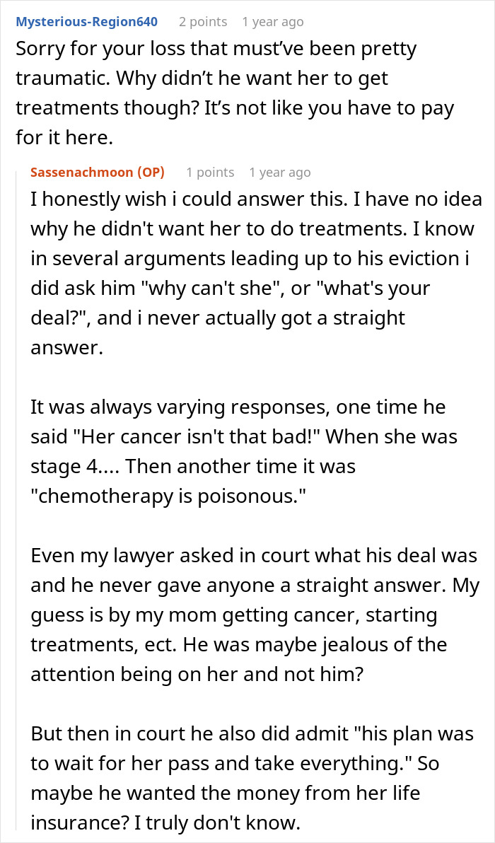 Husband Refuses To Let Wife Get Chemotherapy, Makes Her Life A Living Hell, Daughter Finally Gets Revenge Husband Refuses To Let Wife Get Chemotherapy, Makes Her Life A Living Hell, Daughter Finally Gets Revenge