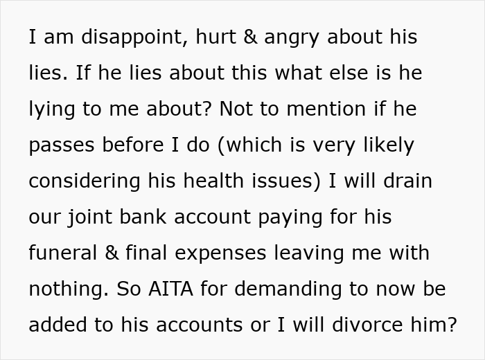 Husband Lies About Inheritance, Wants To Leave Wife Who Takes Care Of Him With Nothing