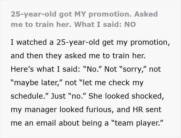 HR Dumbfounded When Employee Refuses To Train A New Employee For Free And Resists Firing