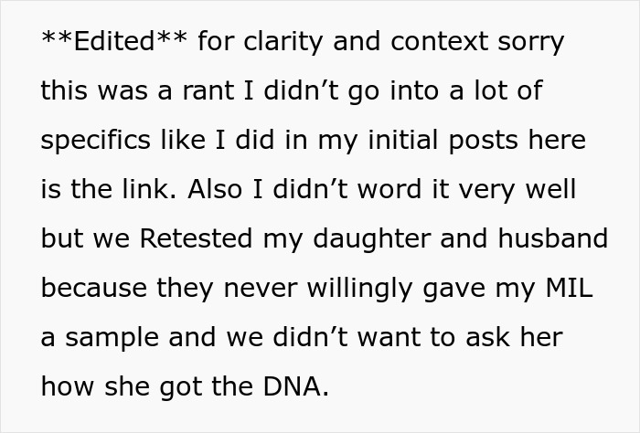 MIL Thinks She&rsquo;s Clever By Secretly DNA Testing Grandkid, Doesn&rsquo;t Expect Everyone To Turn Against Her