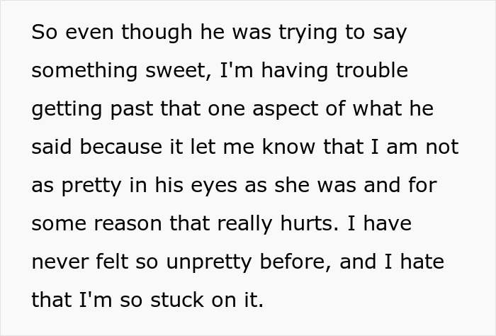 Wife Realizes Hubby “Downgraded” From Gorgeous To Kind, Crushed As He Says His Ex Was “Model Pretty” Wife Realizes Hubby “Downgraded” From Gorgeous To Kind, Crushed As He Says His Ex Was “Model Pretty”