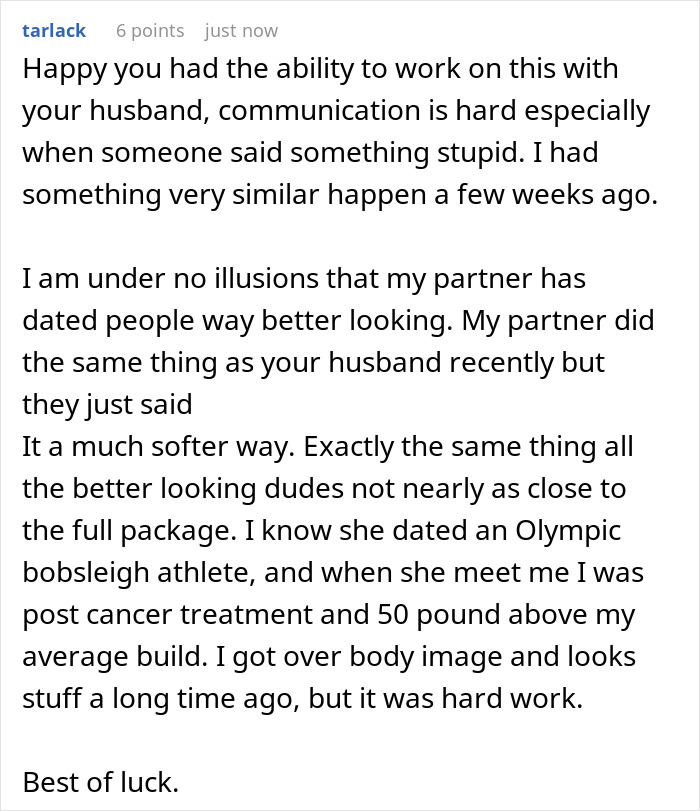 Wife Realizes Hubby “Downgraded” From Gorgeous To Kind, Crushed As He Says His Ex Was “Model Pretty” Wife Realizes Hubby “Downgraded” From Gorgeous To Kind, Crushed As He Says His Ex Was “Model Pretty”