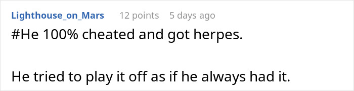 BF “Forgets” To Inform GF About His STD For Years, Then Complains She’s Not Supportive