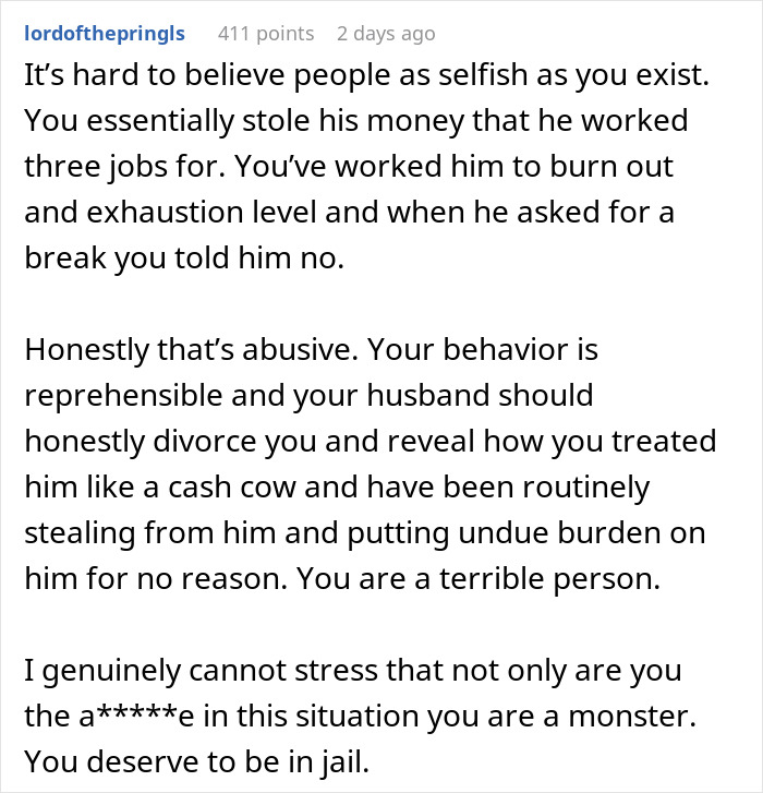 &ldquo;He Just Broke Down Sobbing&rdquo;: Man Hurt His SAH Wife Has $47k Stashed Away While He&rsquo;s Struggling
