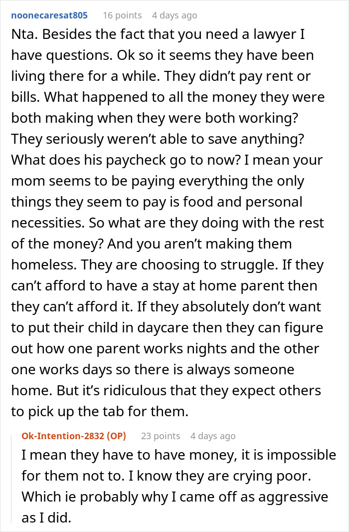 “Greedy And Entitled”: Family Expects Grandma To Support Them Financially So That Wife Can Be A SAHM “Greedy And Entitled”: Family Expects Grandma To Support Them Financially So That Wife Can Be A SAHM