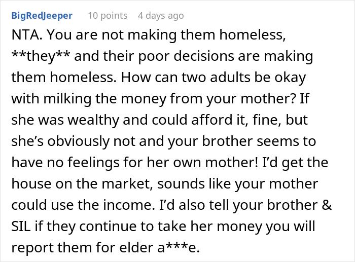 “Greedy And Entitled”: Family Expects Grandma To Support Them Financially So That Wife Can Be A SAHM “Greedy And Entitled”: Family Expects Grandma To Support Them Financially So That Wife Can Be A SAHM