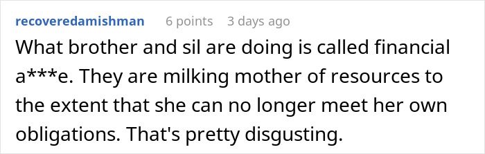 “Greedy And Entitled”: Family Expects Grandma To Support Them Financially So That Wife Can Be A SAHM “Greedy And Entitled”: Family Expects Grandma To Support Them Financially So That Wife Can Be A SAHM