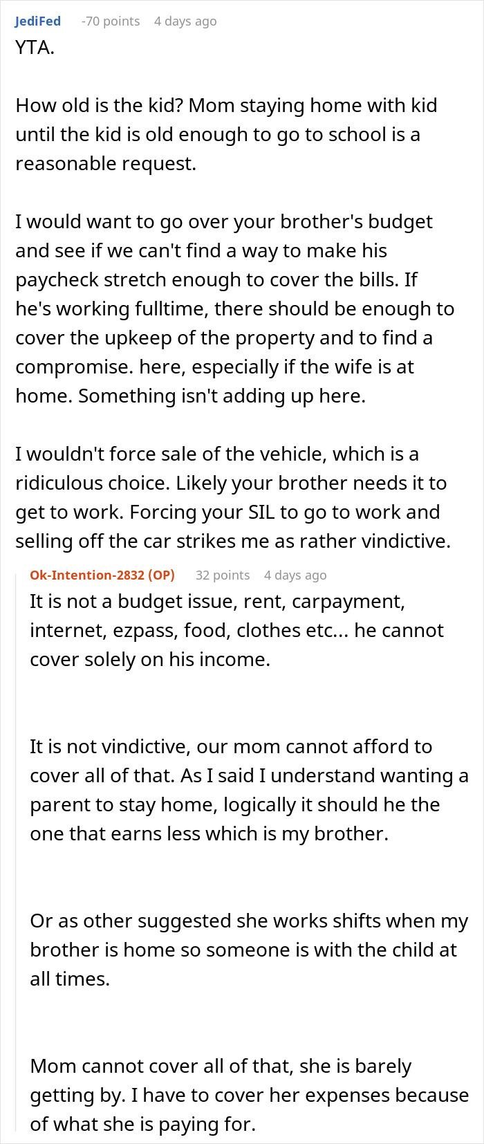 “Greedy And Entitled”: Family Expects Grandma To Support Them Financially So That Wife Can Be A SAHM “Greedy And Entitled”: Family Expects Grandma To Support Them Financially So That Wife Can Be A SAHM