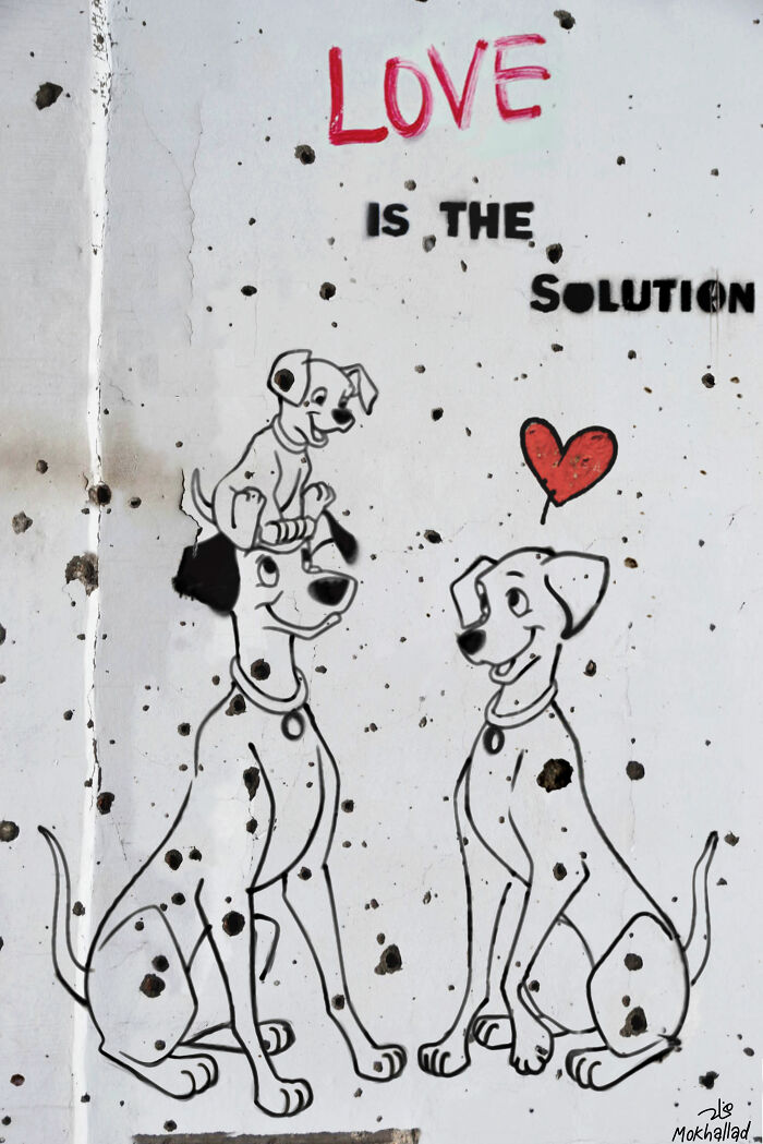 Iraqi Artist Turns Bullet-Ridden Walls Into Powerful Street Art About Hope (11 Pics)