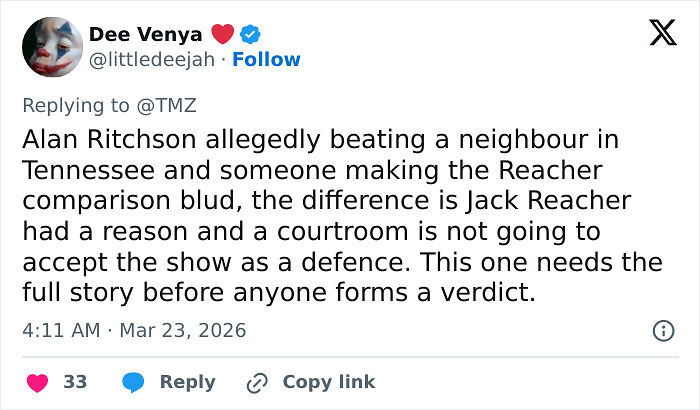 ‘Reacher’ Star Alan Ritchson Under Investigation After Altercation Caught On Video