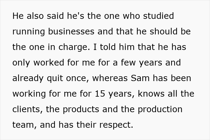 Retiring Dad Picks Prot&eacute;g&eacute; As Main Heir To The Business, Son Gets A Small Slice And More Resentment