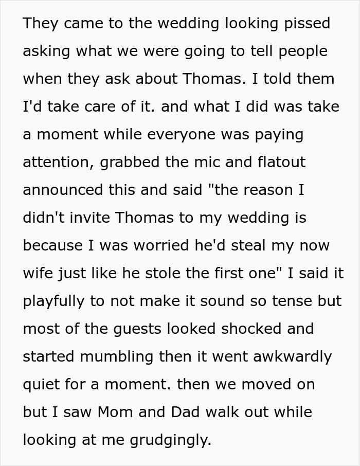 Groom Lets Every Wedding Guest Know Exactly Why His Jerk Brother Is Not There