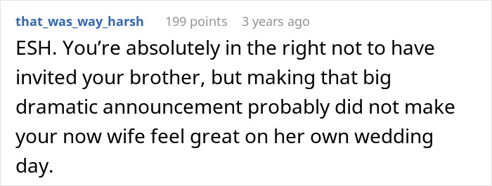 Groom Lets Every Wedding Guest Know Exactly Why His Jerk Brother Is Not There