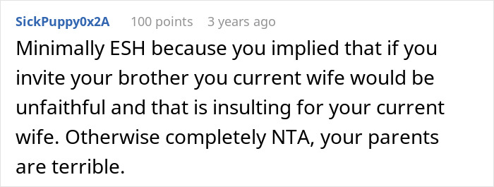 Groom Lets Every Wedding Guest Know Exactly Why His Jerk Brother Is Not There