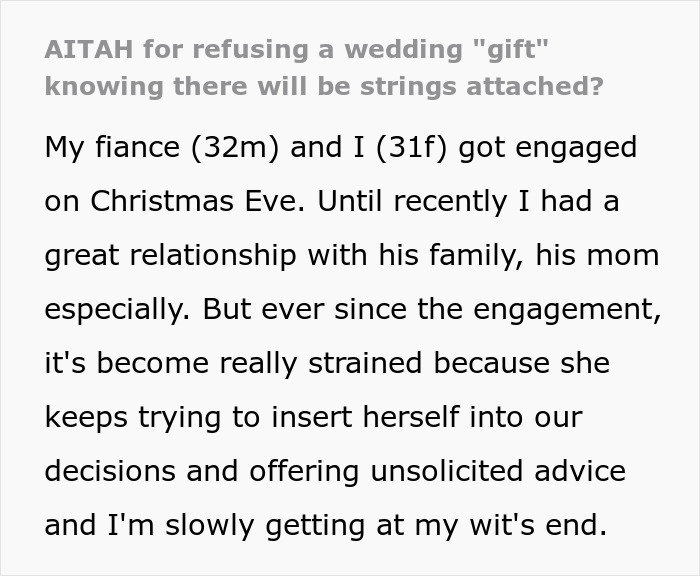 Bride Refuses MIL’s $25K Wedding Gift And Sparks A Huge Debate On Whether It’s Olive Branch Or Trap Bride Refuses MIL’s $25K Wedding Gift And Sparks A Huge Debate On Whether It’s Olive Branch Or Trap