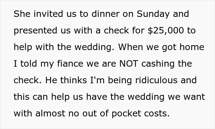 Bride Refuses MIL’s $25K Wedding Gift And Sparks A Huge Debate On Whether It’s Olive Branch Or Trap Bride Refuses MIL’s $25K Wedding Gift And Sparks A Huge Debate On Whether It’s Olive Branch Or Trap