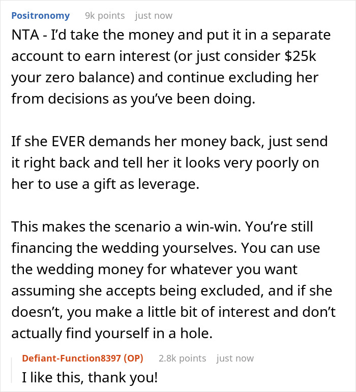 Bride Refuses MIL’s $25K Wedding Gift And Sparks A Huge Debate On Whether It’s Olive Branch Or Trap Bride Refuses MIL’s $25K Wedding Gift And Sparks A Huge Debate On Whether It’s Olive Branch Or Trap