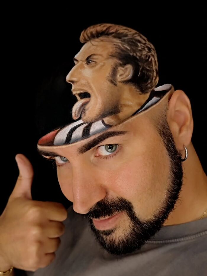 This Italian Artist Turns His Face Into Jaw-Dropping 3D Optical Illusions (26 New Pics) This Italian Artist Turns His Face Into Jaw-Dropping 3D Optical Illusions (26 New Pics)