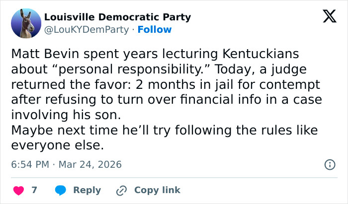 Arrest Warrant Issued For Former Governor Of Kentucky