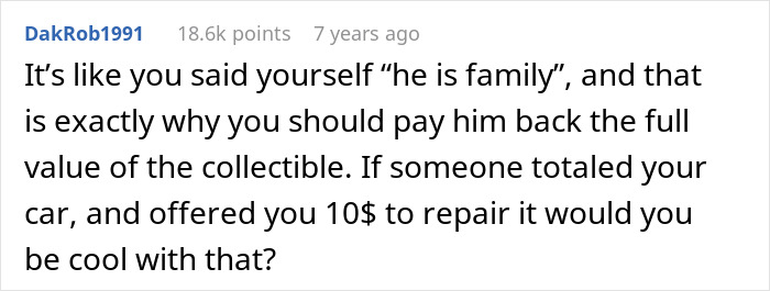 Man Refuses To Pay Brother Back For A Figurine His Son Stole Until He Finds Out The Reason Behind It