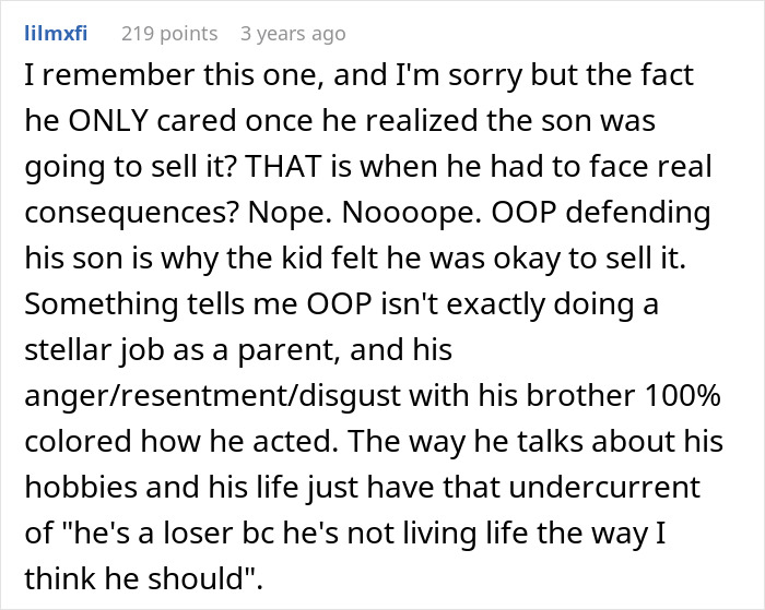 Man Refuses To Pay Brother Back For A Figurine His Son Stole Until He Finds Out The Reason Behind It