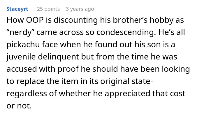 Man Refuses To Pay Brother Back For A Figurine His Son Stole Until He Finds Out The Reason Behind It
