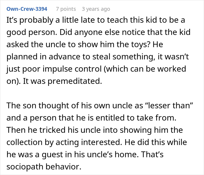 Man Refuses To Pay Brother Back For A Figurine His Son Stole Until He Finds Out The Reason Behind It