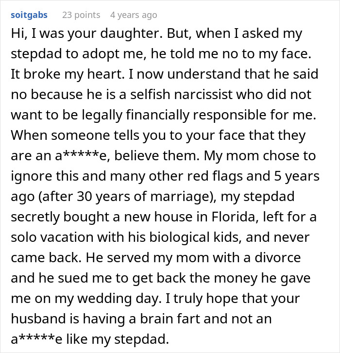 Man Refuses To Adopt Stepdaughter After Raising Her For 10 Years, Breaks Her Heart
