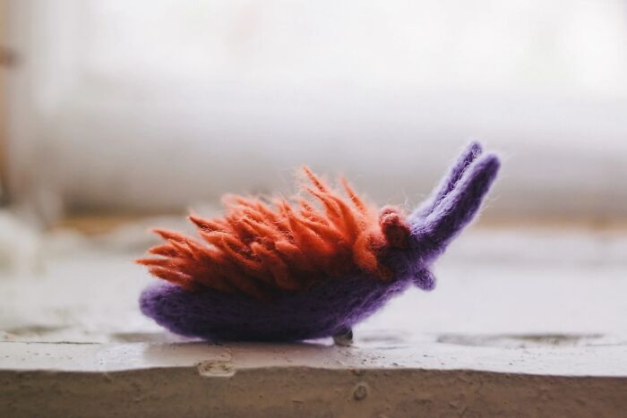 Artist Creates Adorable Felted Figurines Inspired By Colorful Sea Slug Species (34 Pics)