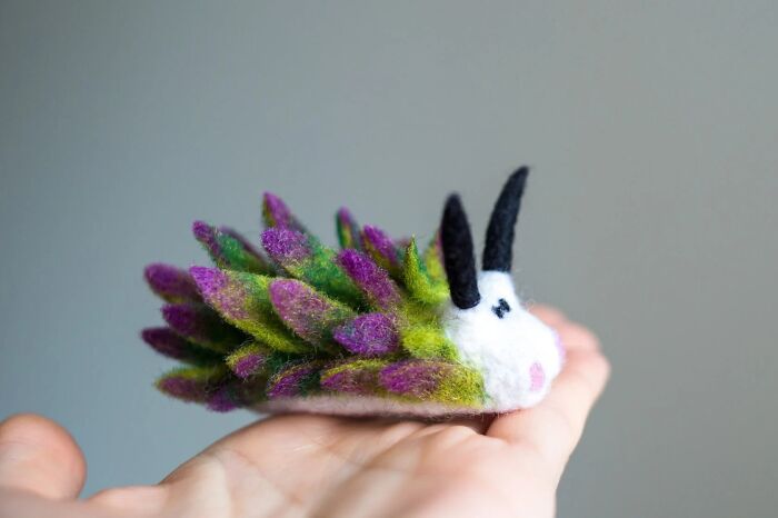 Artist Creates Adorable Felted Figurines Inspired By Colorful Sea Slug Species (34 Pics)