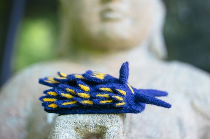 Artist Creates Adorable Felted Figurines Inspired By Colorful Sea Slug Species (34 Pics)
