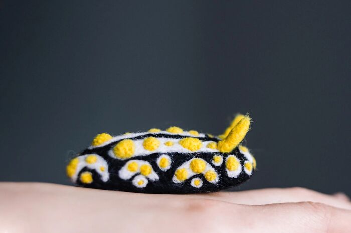 Artist Creates Adorable Felted Figurines Inspired By Colorful Sea Slug Species (34 Pics)