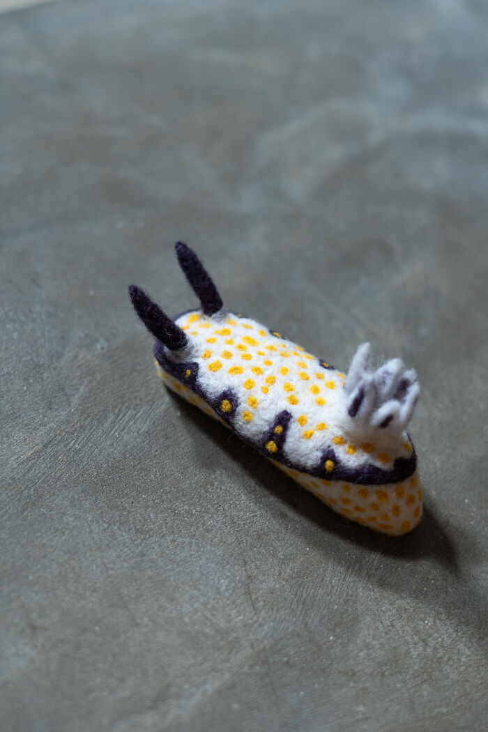 Artist Creates Adorable Felted Figurines Inspired By Colorful Sea Slug Species (34 Pics)