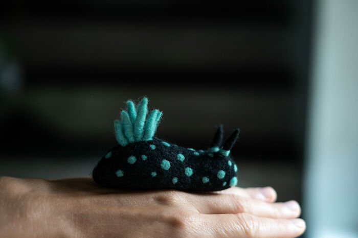 Artist Creates Adorable Felted Figurines Inspired By Colorful Sea Slug Species (34 Pics)