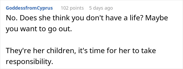 Mom Uses Sis As A Free Sitter Constantly, She Draws The Line After Realizing She’s “Co-Parenting” Mom Uses Sis As A Free Sitter Constantly, She Draws The Line After Realizing She’s “Co-Parenting”