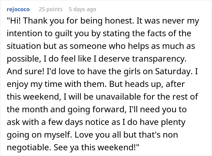 Mom Uses Sis As A Free Sitter Constantly, She Draws The Line After Realizing She’s “Co-Parenting” Mom Uses Sis As A Free Sitter Constantly, She Draws The Line After Realizing She’s “Co-Parenting”