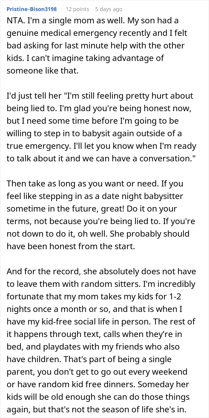 Mom Uses Sis As A Free Sitter Constantly, She Draws The Line After Realizing She’s “Co-Parenting” Mom Uses Sis As A Free Sitter Constantly, She Draws The Line After Realizing She’s “Co-Parenting”