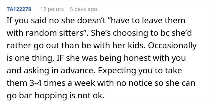 Mom Uses Sis As A Free Sitter Constantly, She Draws The Line After Realizing She’s “Co-Parenting” Mom Uses Sis As A Free Sitter Constantly, She Draws The Line After Realizing She’s “Co-Parenting”