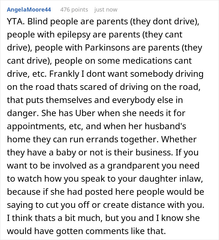 DIL Is Too Anxious To Even Learn To Drive, Hurt After MIL Says She Can&rsquo;t Be A Parent Then