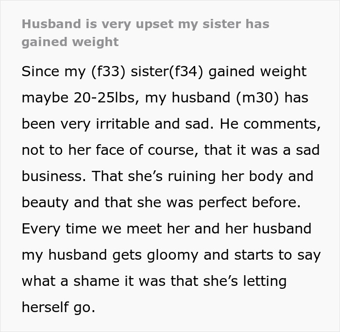 Woman Weirded Out By Husband&rsquo;s Obsession With Her Sister&rsquo;s Weight, Uncovers Texts That Explain It All