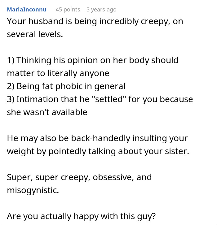 Woman Weirded Out By Husband&rsquo;s Obsession With Her Sister&rsquo;s Weight, Uncovers Texts That Explain It All