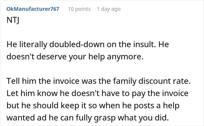Guy Regrets Dissing Sister’s Whole Career After She Invoices Him For All Her Free Work Guy Regrets Dissing Sister’s Whole Career After She Invoices Him For All Her Free Work