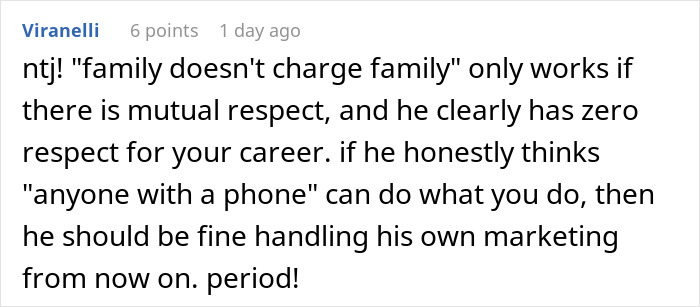 Guy Regrets Dissing Sister’s Whole Career After She Invoices Him For All Her Free Work Guy Regrets Dissing Sister’s Whole Career After She Invoices Him For All Her Free Work