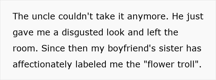 Man Thinks Nephew “Needs To Start Acting Like A Man,” Nephew’s GF Trolls Him With Pink Flowers