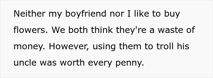 Man Thinks Nephew “Needs To Start Acting Like A Man,” Nephew’s GF Trolls Him With Pink Flowers