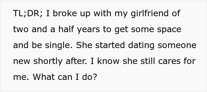 Man Regrets Dumping His GF After No Other Women Want Him, Harasses Her When She Moves On Fast Man Regrets Dumping His GF After No Other Women Want Him, Harasses Her When She Moves On Fast