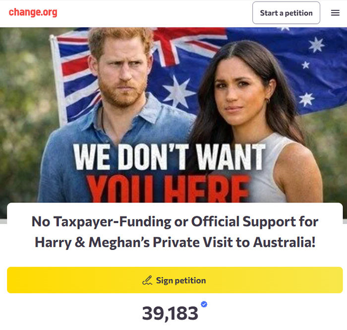Petition Against Prince Harry And Meghan Markle’s Upcoming Trip Gathers Over 38k Signatures Petition Against Prince Harry And Meghan Markle’s Upcoming Trip Gathers Over 38k Signatures